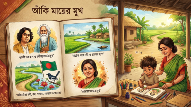ছড়া- আঁকি মায়ের মুখ